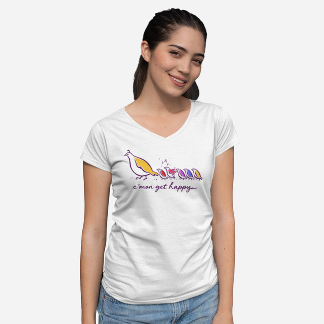 Get Happy-Womens-V-Neck-Tee-kg07