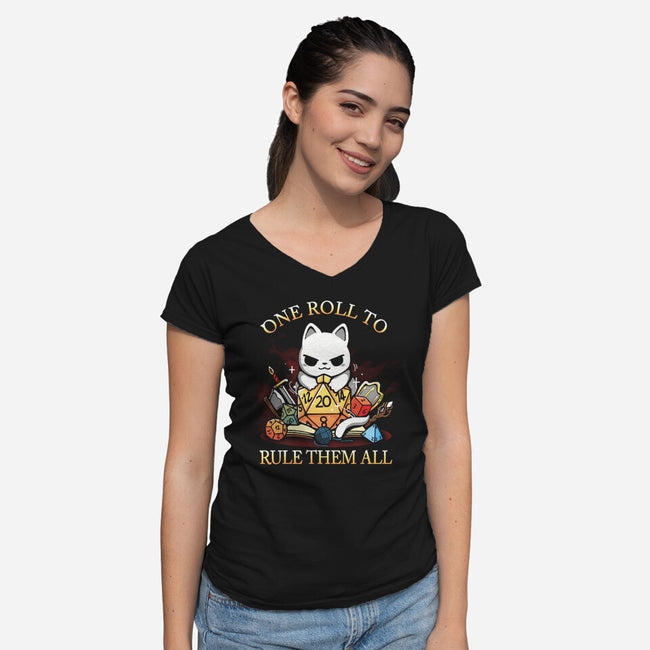 One Roll To Rule-Womens-V-Neck-Tee-Vallina84