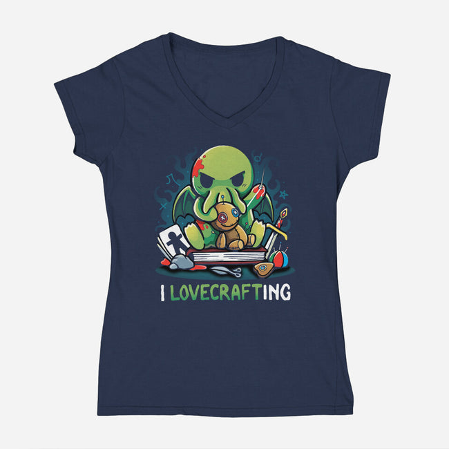 I Love Crafting-Womens-V-Neck-Tee-Vallina84