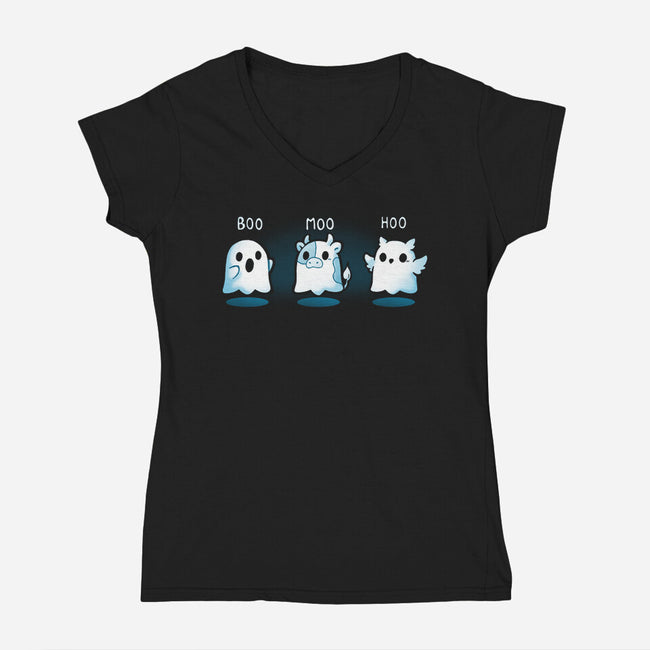 Boo Moo Hoo-Womens-V-Neck-Tee-Vallina84