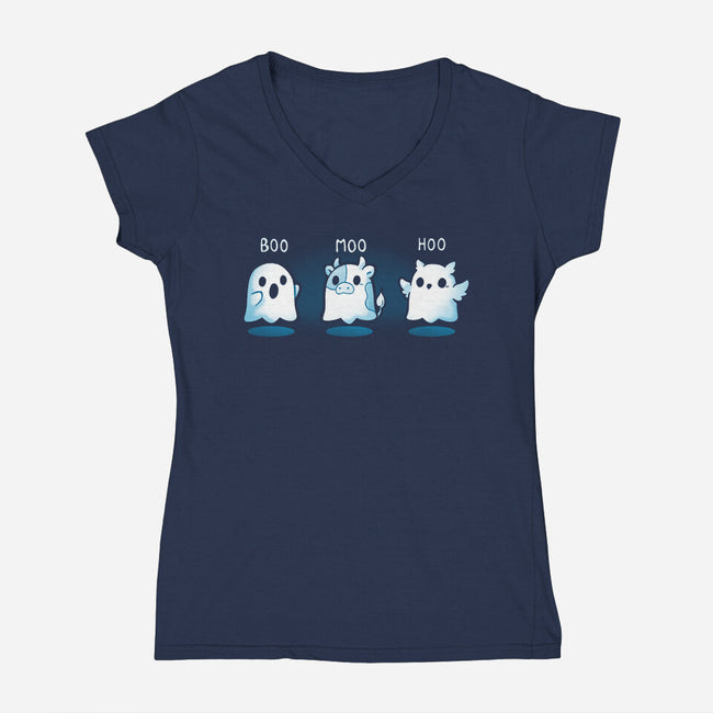 Boo Moo Hoo-Womens-V-Neck-Tee-Vallina84