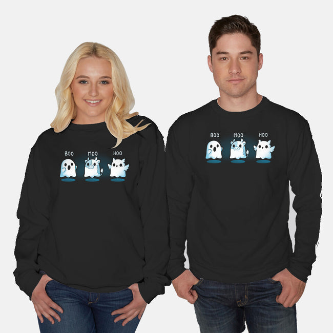 Boo Moo Hoo-Unisex-Crew Neck-Sweatshirt-Vallina84