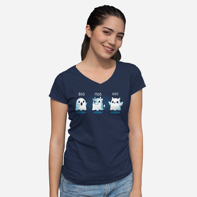 Boo Moo Hoo-Womens-V-Neck-Tee-Vallina84