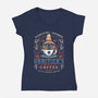 Ornitier Coffee Vintage-Womens-V-Neck-Tee-LAGELANTEE