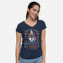 Ornitier Coffee Vintage-Womens-V-Neck-Tee-LAGELANTEE