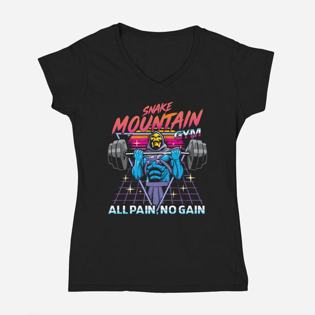 All pain No Gain-Womens-V-Neck-Tee-arace