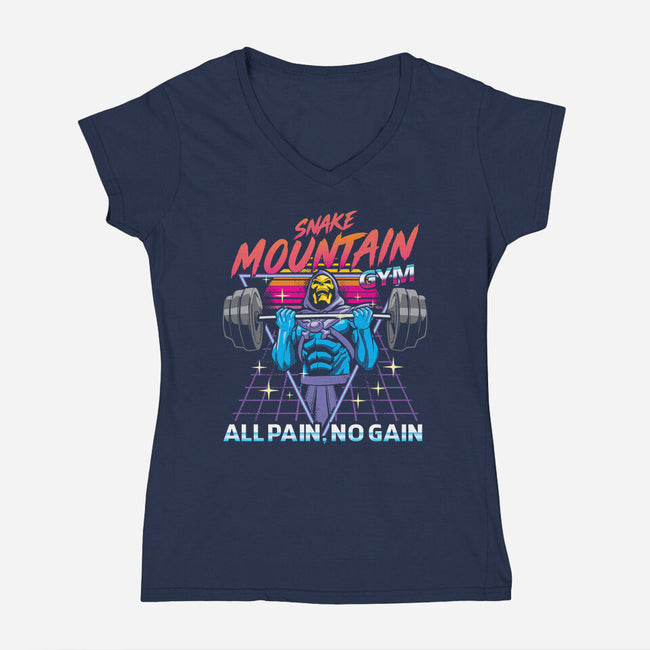 All pain No Gain-Womens-V-Neck-Tee-arace