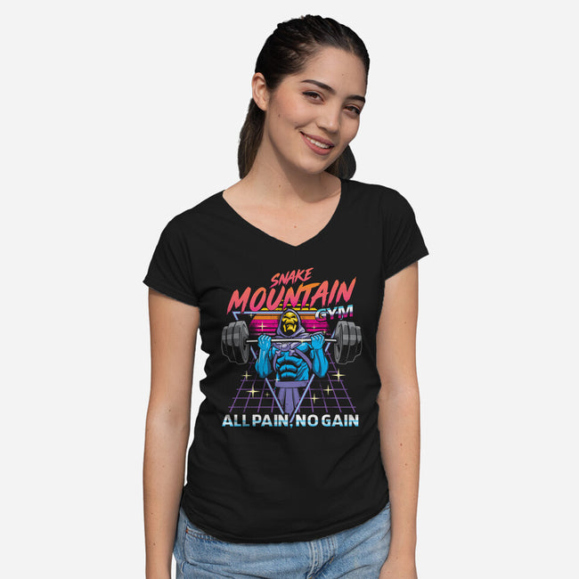 All pain No Gain-Womens-V-Neck-Tee-arace