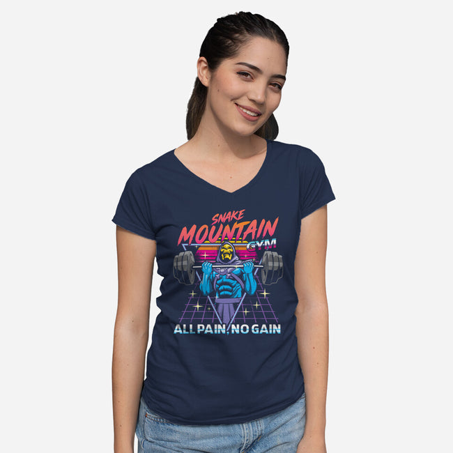 All pain No Gain-Womens-V-Neck-Tee-arace