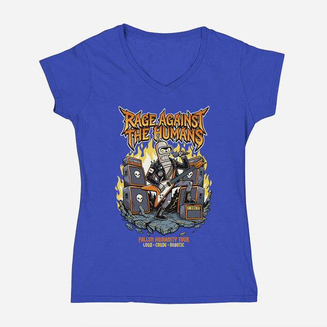 Fallen Humanity Tour-Womens-V-Neck-Tee-P1yu5h