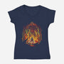 Fire And Titans-Womens-V-Neck-Tee-zascanauta