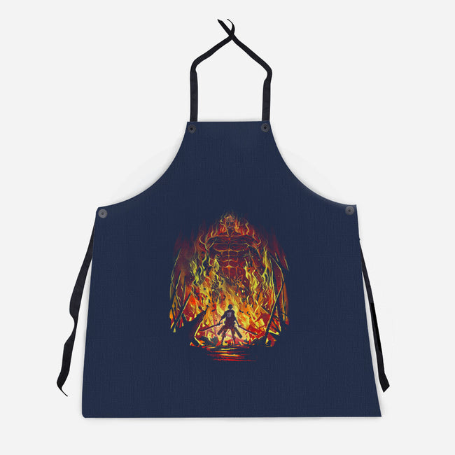 Fire And Titans-Unisex-Kitchen-Apron-zascanauta
