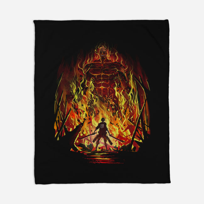 Fire And Titans-None-Fleece-Blanket-zascanauta