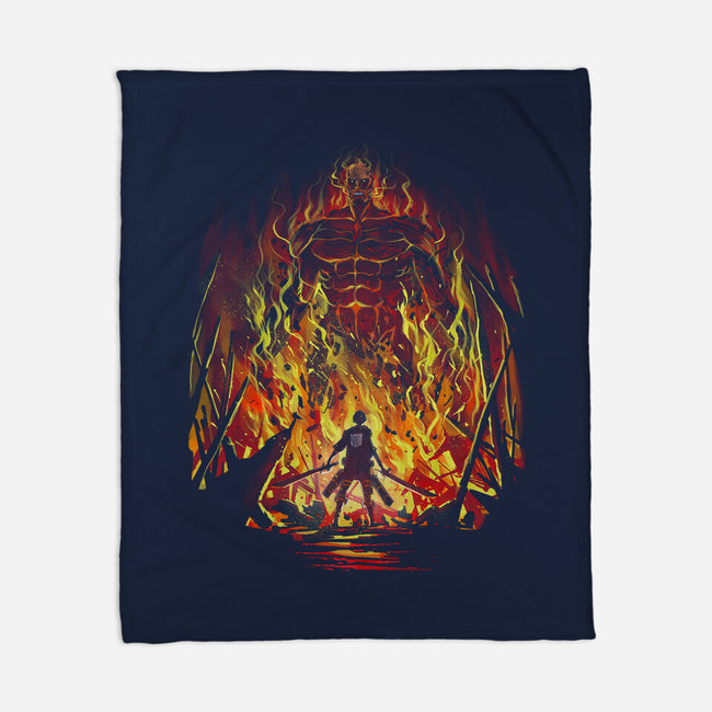 Fire And Titans-None-Fleece-Blanket-zascanauta