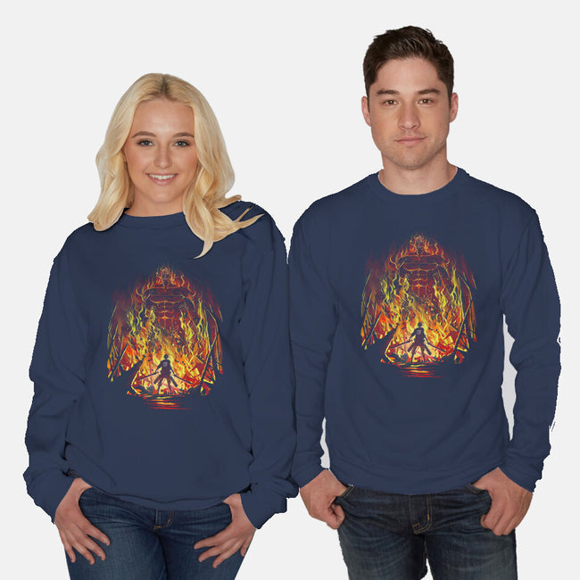 Fire And Titans-Unisex-Crew Neck-Sweatshirt-zascanauta