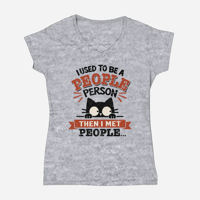 Used To Be A People Person-Womens-V-Neck-Tee-BridgeWalker