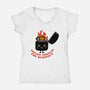 Smiling Through The Burnout-Womens-V-Neck-Tee-bykai