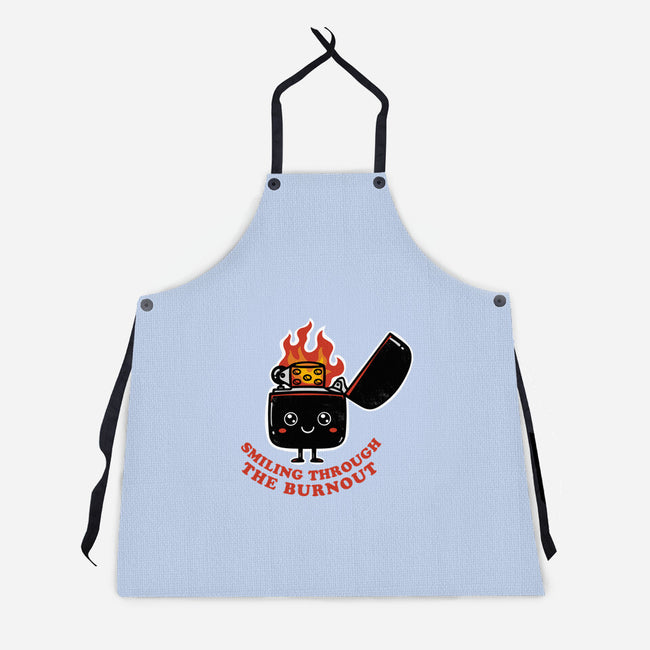 Smiling Through The Burnout-Unisex-Kitchen-Apron-bykai