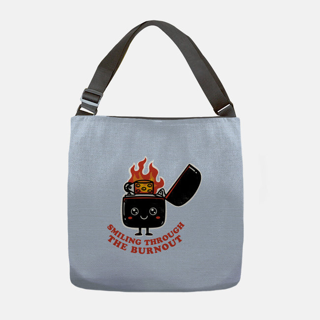 Smiling Through The Burnout-None-Adjustable Tote-Bag-bykai