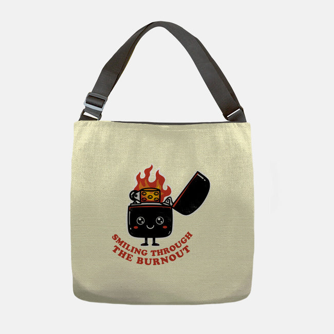 Smiling Through The Burnout-None-Adjustable Tote-Bag-bykai