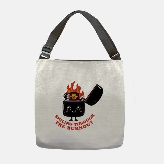 Smiling Through The Burnout-None-Adjustable Tote-Bag-bykai