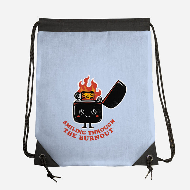 Smiling Through The Burnout-None-Drawstring-Bag-bykai