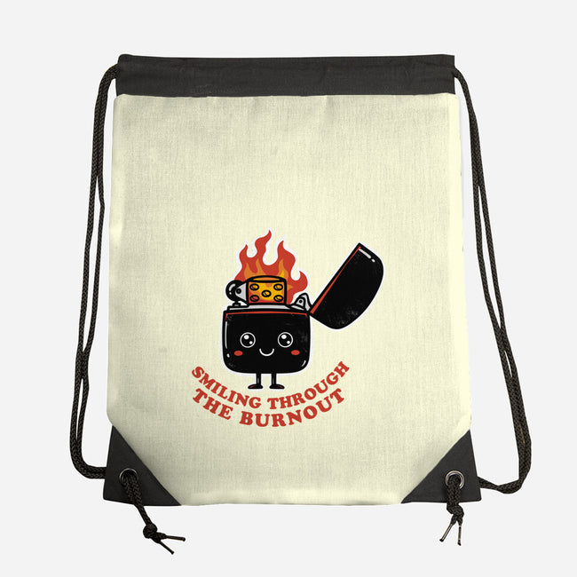 Smiling Through The Burnout-None-Drawstring-Bag-bykai