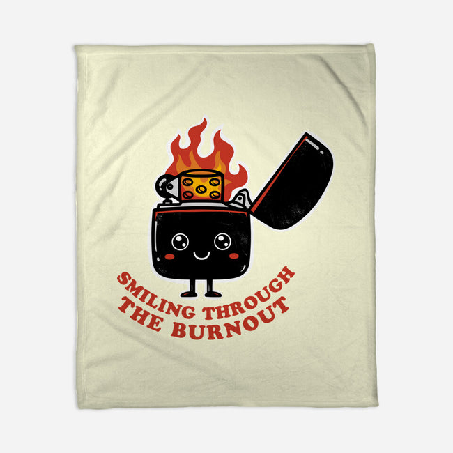 Smiling Through The Burnout-None-Fleece-Blanket-bykai