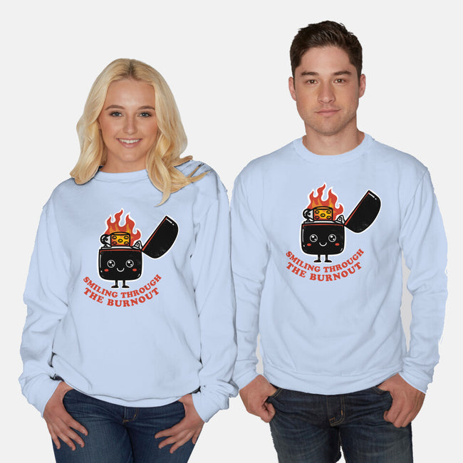Smiling Through The Burnout-Unisex-Crew Neck-Sweatshirt-bykai