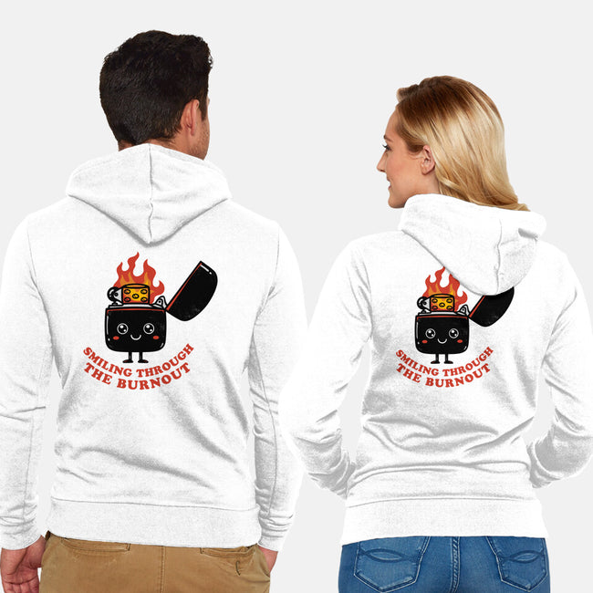 Smiling Through The Burnout-Unisex-Zip-Up-Sweatshirt-bykai