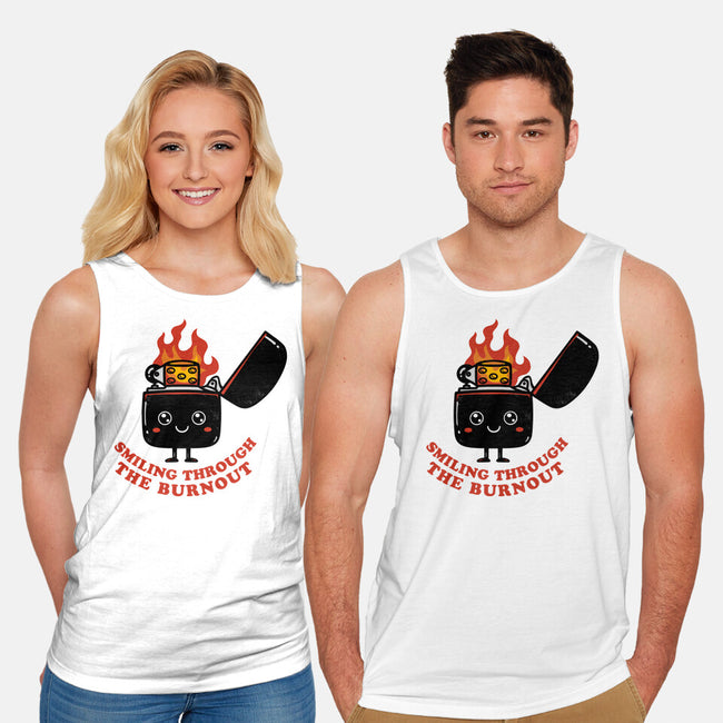 Smiling Through The Burnout-Unisex-Basic-Tank-bykai