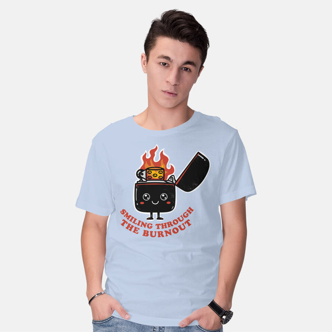 Smiling Through The Burnout-Mens-Basic-Tee-bykai