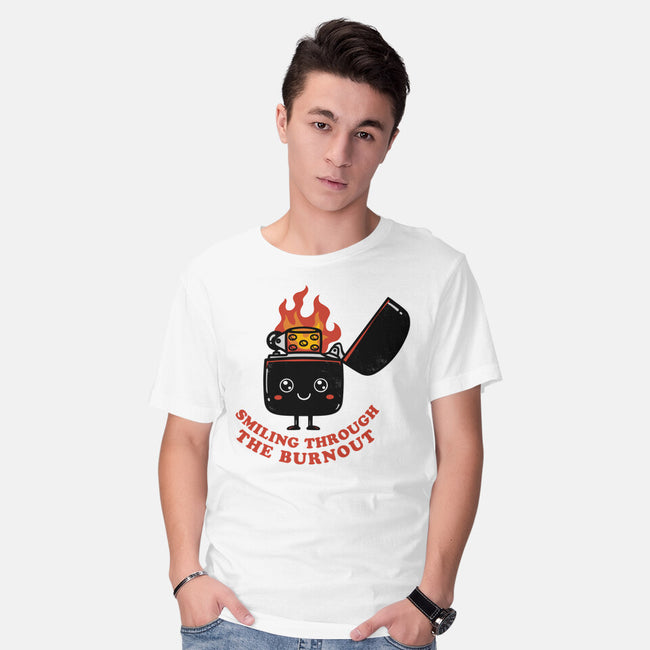 Smiling Through The Burnout-Mens-Basic-Tee-bykai