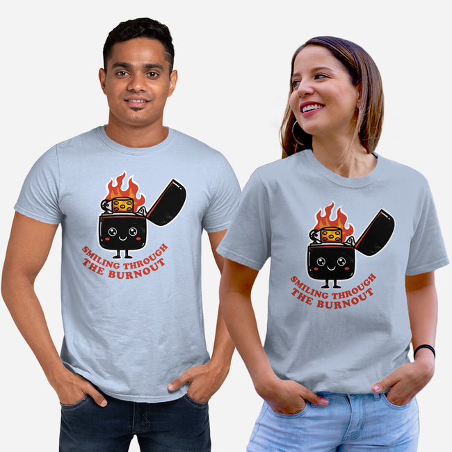 Smiling Through The Burnout-Unisex-Basic-Tee-bykai