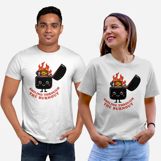 Smiling Through The Burnout-Unisex-Basic-Tee-bykai