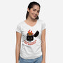Smiling Through The Burnout-Womens-V-Neck-Tee-bykai