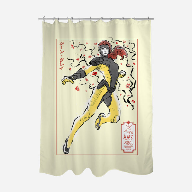 Dark Knight Sumi-E-None-Polyester-Shower Curtain-Astrobot Invention