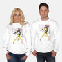 Dark Knight Sumi-E-Unisex-Crew Neck-Sweatshirt-Astrobot Invention
