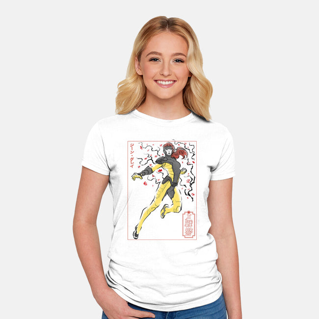 Dark Knight Sumi-E-Womens-Fitted-Tee-Astrobot Invention