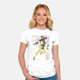 Dark Knight Sumi-E-Womens-Fitted-Tee-Astrobot Invention