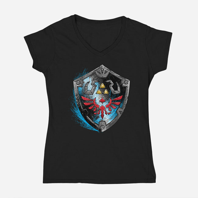 Wild Adventure-Womens-V-Neck-Tee-rocketman_art