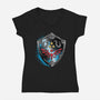 Wild Adventure-Womens-V-Neck-Tee-rocketman_art