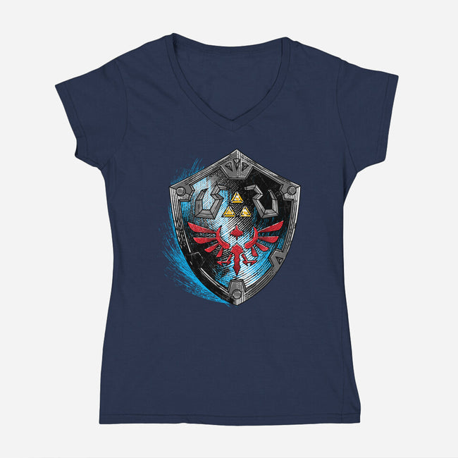 Wild Adventure-Womens-V-Neck-Tee-rocketman_art