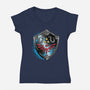 Wild Adventure-Womens-V-Neck-Tee-rocketman_art