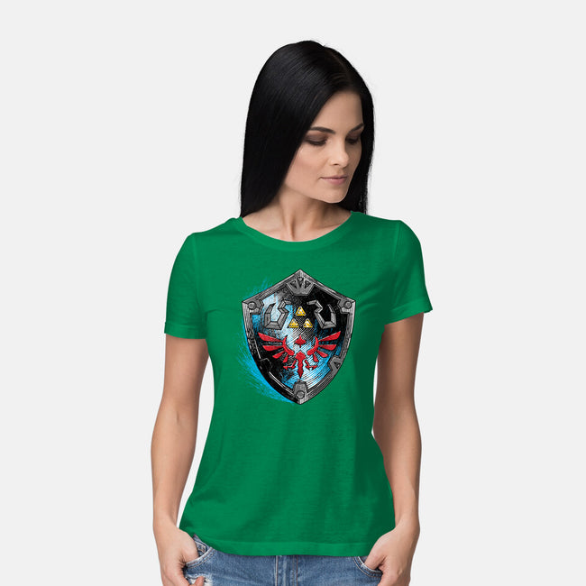 Wild Adventure-Womens-Basic-Tee-rocketman_art