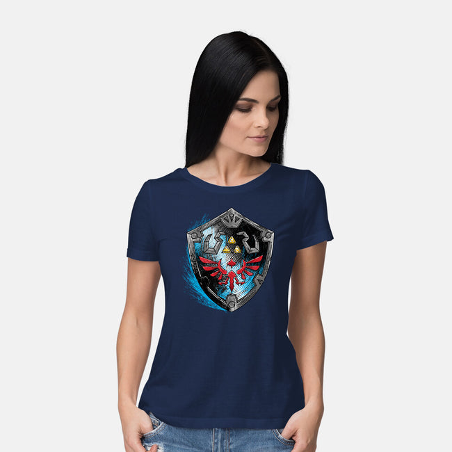 Wild Adventure-Womens-Basic-Tee-rocketman_art