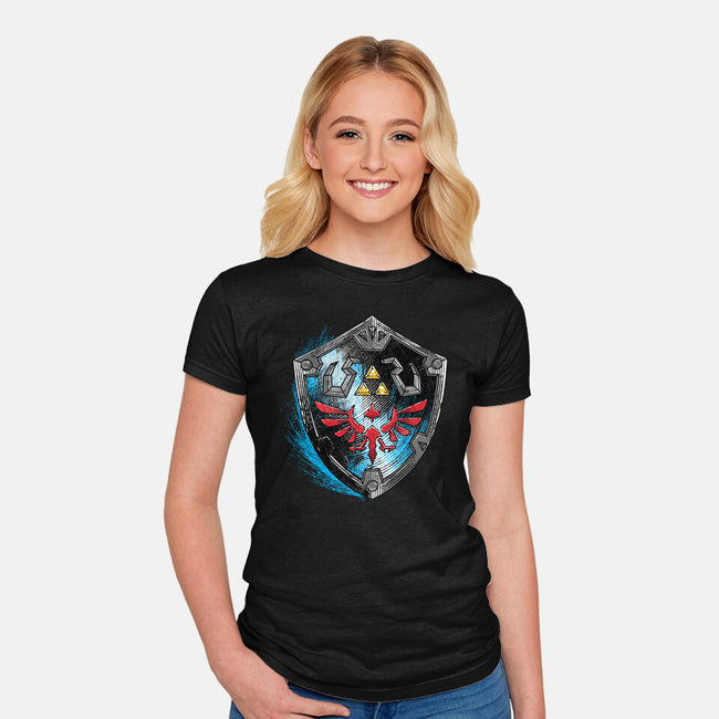 Wild Adventure-Womens-Fitted-Tee-rocketman_art