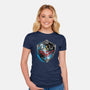 Wild Adventure-Womens-Fitted-Tee-rocketman_art