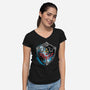 Wild Adventure-Womens-V-Neck-Tee-rocketman_art