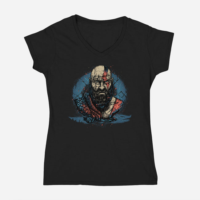 Forged In Battle-Womens-V-Neck-Tee-glitchygorilla